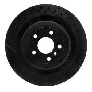 Mercedes-Benz GLE63 AMG S Brake Rotor (1) - Rear - R1 Concepts - Drilled & Slotted - Black - `12-`19